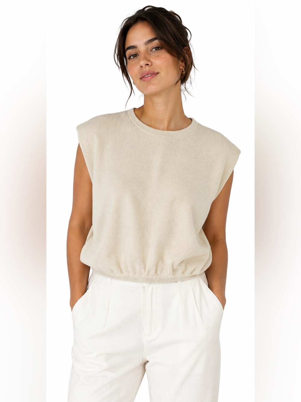 Bobbles & Lace Sleeveless Pullover